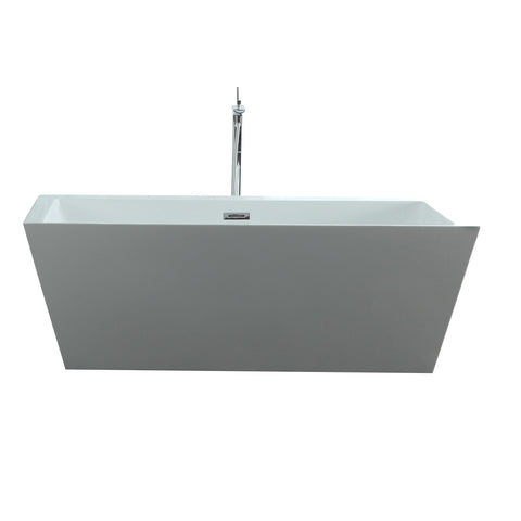 Virtu USA Serenity 63" x 29.5" Bathroom Freestanding Acrylic Soaking Bathtub