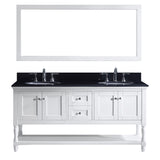 Virtu USA Julianna 72" Double Bathroom Vanity w/ Sink, Faucet, Mirror