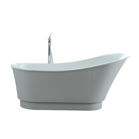 Virtu USA Serenity 67" x 31.49" Bathroom Freestanding Acrylic Soaking Bathtub