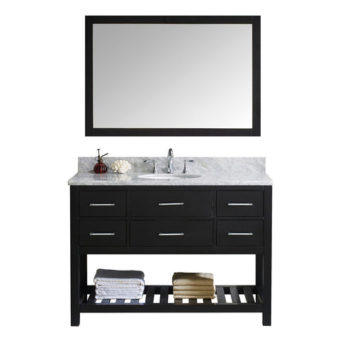 Virtu USA Caroline Estate 48" Single Bathroom Vanity w/ Round Sink, Mirror