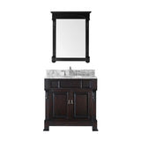 Virtu USA Huntshire 36" Single Bathroom Vanity w/ Sink, Chrome Faucet, Mirror