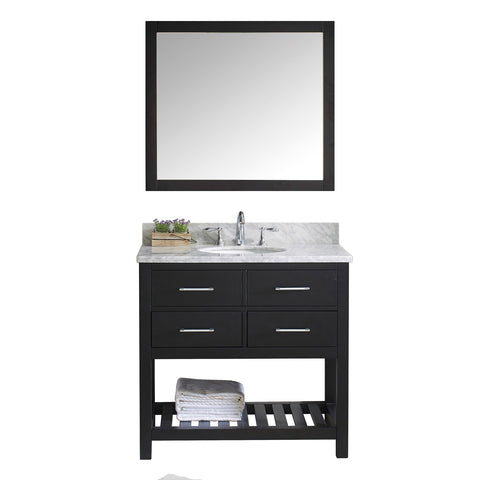 Virtu USA Caroline Estate 36" Single Bathroom Vanity w/ Sink, Faucet, Mirror