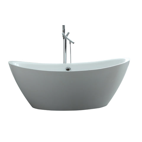 Virtu USA Serenity 71" x 34.64" Bathroom Freestanding Acrylic Soaking Bathtub