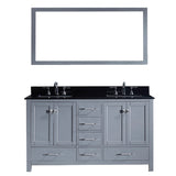 Virtu USA Caroline Avenue 60" Double Bathroom Vanity w/ Sink, Faucet, Mirror