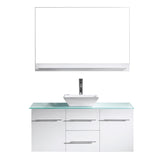 Virtu USA Marsala 48" Single Bathroom Vanity w/ Glass Top, Sink, Faucet, Mirror