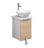 Fresca Adour 16" Light Walnut Modern Bathroom Cabinet w/ Top & Vessel Sink