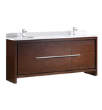 Fresca Allier 72" Wenge Brown Modern Double Sink Bathroom Cabinet w/ Top & Sinks