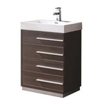 Fresca Livello 24" Gray Oak Modern Bathroom Cabinet w/ Integrated Sink