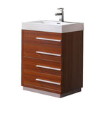 Fresca Livello 24" Teak Modern Bathroom Cabinet w/ Integrated Sink