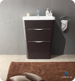 Fresca Milano 26" Chestnut Modern Bathroom Cabinet w/ Integrated Sink