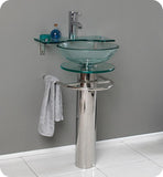 Fresca Ovale 24" Modern Glass Bathroom Pedestal