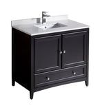 Fresca Oxford 36" Espresso Traditional Bathroom Cabinet w/ Top & Sink