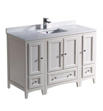 Fresca Oxford 48" Antique White Traditional Bathroom Cabinets w/ Top & Sink