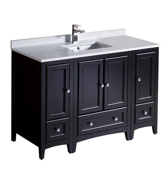 Fresca Oxford 48" Espresso Traditional Bathroom Cabinets w/ Top & Sink