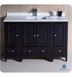 Fresca Oxford 48" Espresso Traditional Bathroom Cabinets w/ Top & Sink