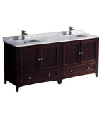 Fresca Oxford 72" Mahogany Traditional Double Sink Bathroom Cabinets