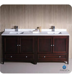 Fresca Oxford 72" Mahogany Traditional Double Sink Bathroom Cabinets