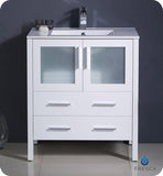 Fresca Torino 30" White Modern Bathroom Cabinet w/ Integrated Sink